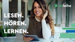 Frau hört Hörbuch unter Wasser