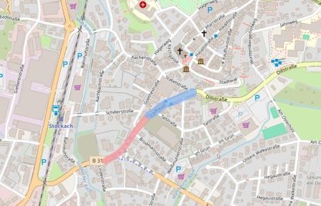 Stadtplan zeigt die beiden Bauabschnitte