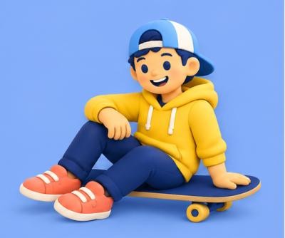 Junge mit Skateboard