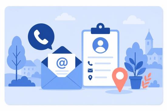 Platzhalter: Konaktaufnahme per Mail, Telefon oder Formular