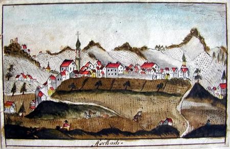 ©Stadtmuseum Stockach Stadtansicht von Stockach um 1790, Inv. 00354