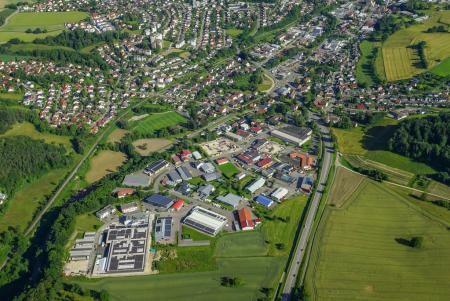 Luftbildaufnahme des Gewerbegebiets Himmelreich