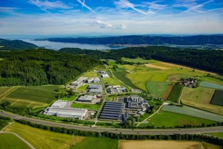 Luftbildaufnahme des Gewerbegebiets Blumhof
