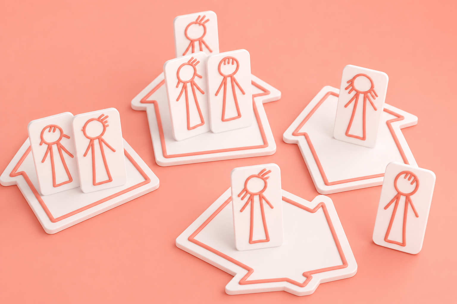 Papierfiguren stellen eine Familie dar