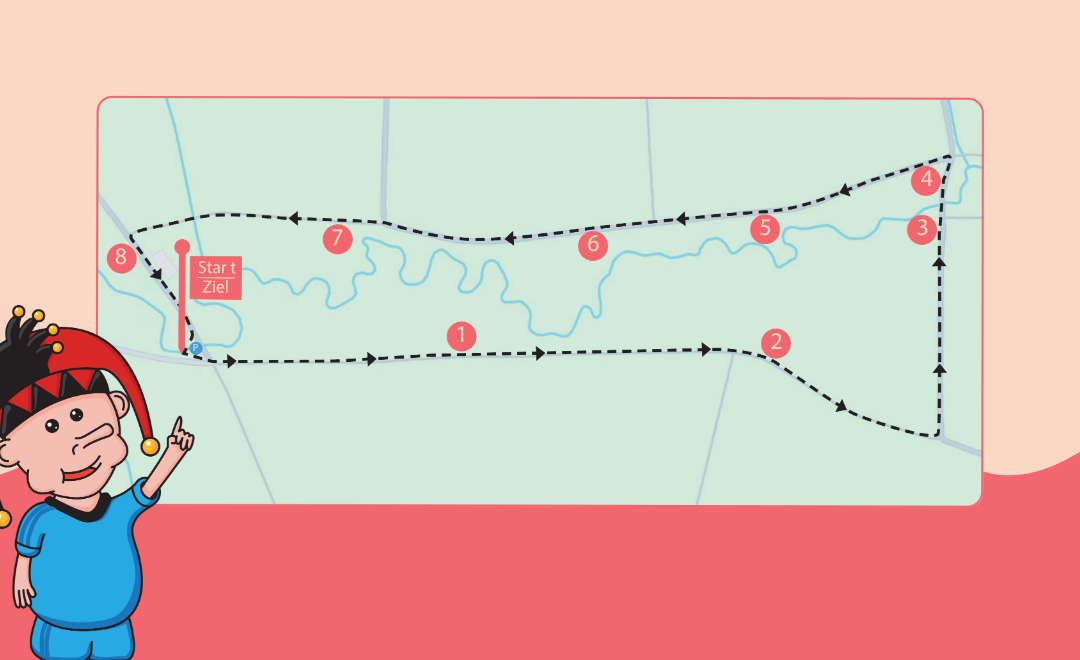 Route des 1000 Quellenwegs, mit verschiedenen Stationen. Station 1: 1000 Quellenweg; Station 2: Aus Eis geboren; Station 3: Los geht das Froschkonzert; Station 4: Unzählige kleine Quellen; Station 5: Spaß am Wasser - Leinen los; Station 6: interaktives Quizz; Station 7: Der Brunnen und der Froschönig; Station 8: Wasser-Musik; Station 9: Forscherpfad; Station 10: Interaktives Quizz; Station 11: Hans-Kuony-Quelle