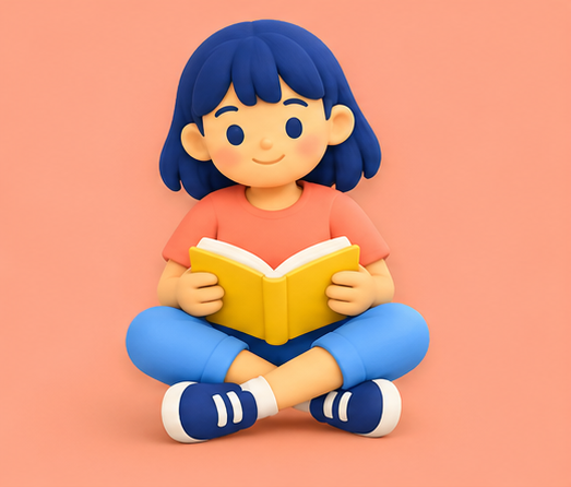generiertes Mädchen liest ein Buch