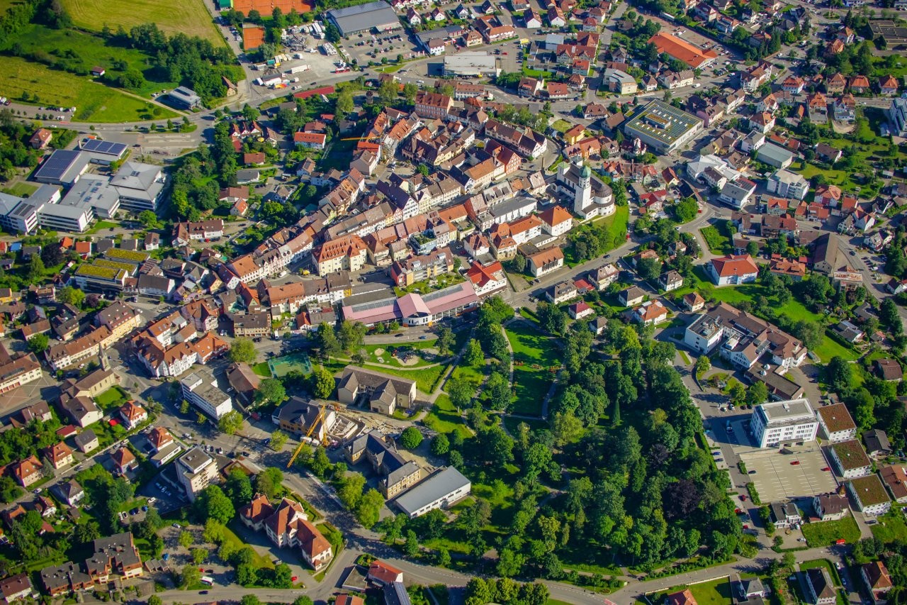 Luftaufnahme der Stockacher Innenstadt Luftaufnahme der Stockacher Innenstadt